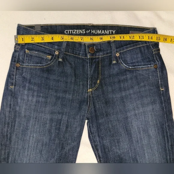 Citizens Of Humanity Dita Jeans Size Petite 26 Blue Denim Low Rise Bootcut - Picture 3 of 13